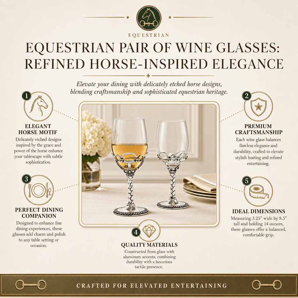 Arthur Court Equestrian Equestrian Pair of Wine Glasses