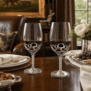 Arthur Court Equestrian Equestrian Pair of Wine Glasses