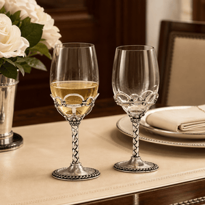 Arthur Court Equestrian Equestrian Pair of Wine Glasses