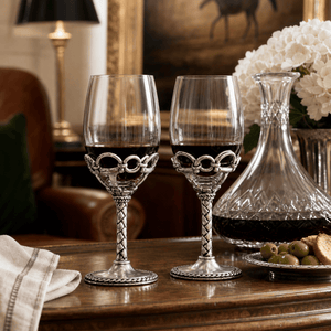 Arthur Court Equestrian Equestrian Pair of Wine Glasses