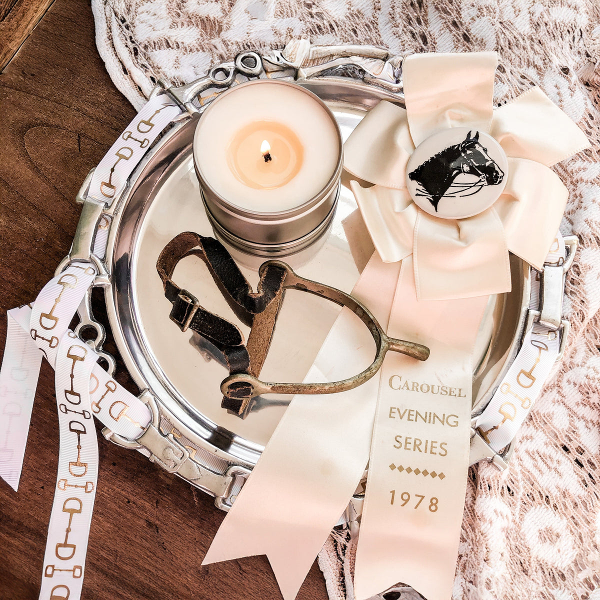 Arthur Court Equestrian Equestrian Round Tray 12