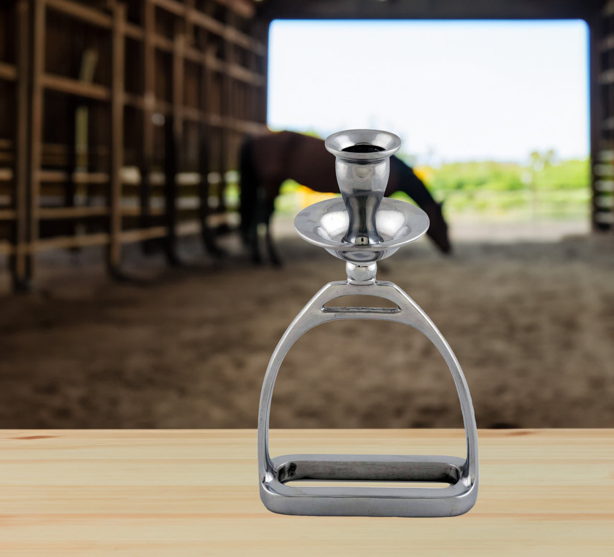 Arthur Court Equestrian Equestrian Stirrup Candlestick