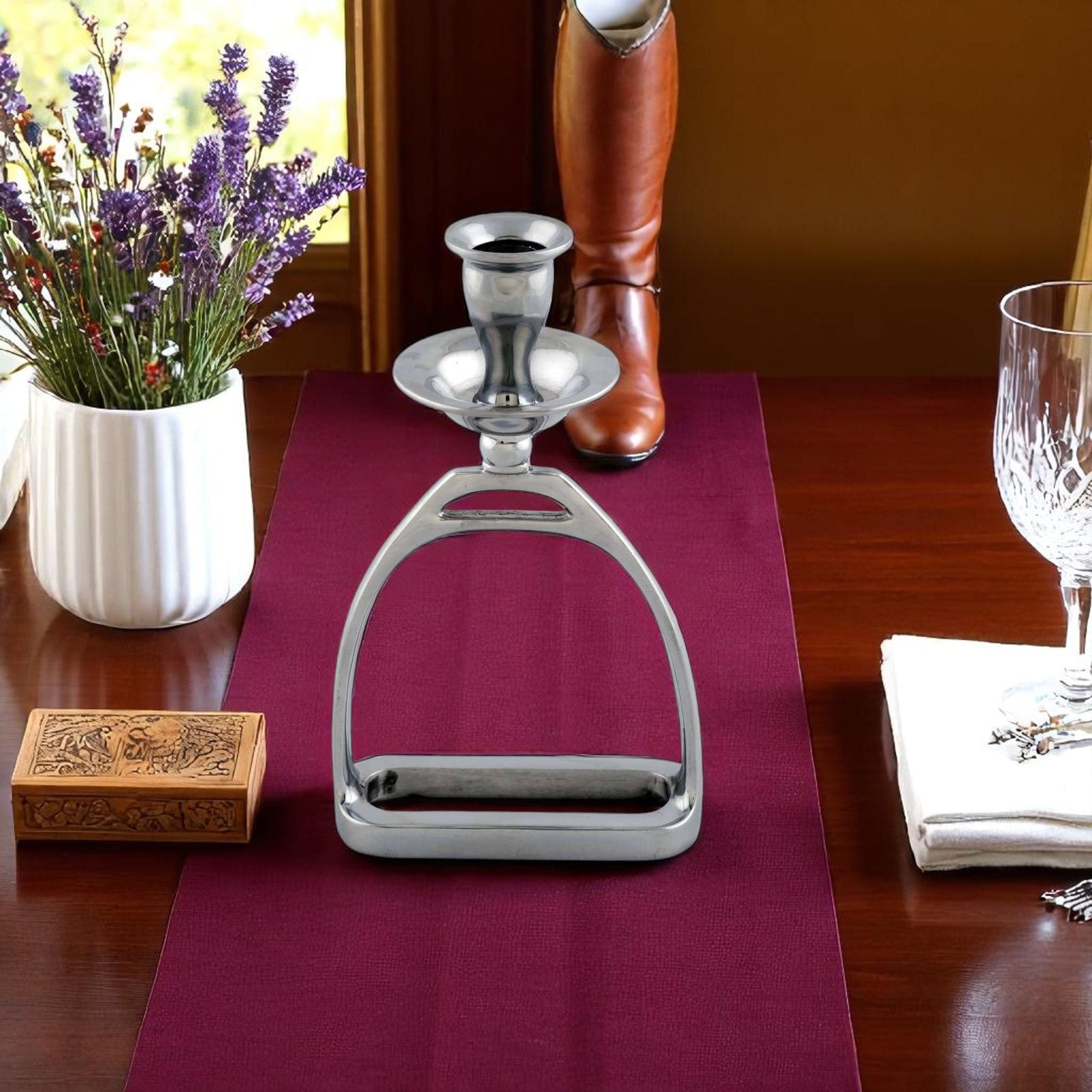 Arthur Court Equestrian Equestrian Stirrup Candlestick