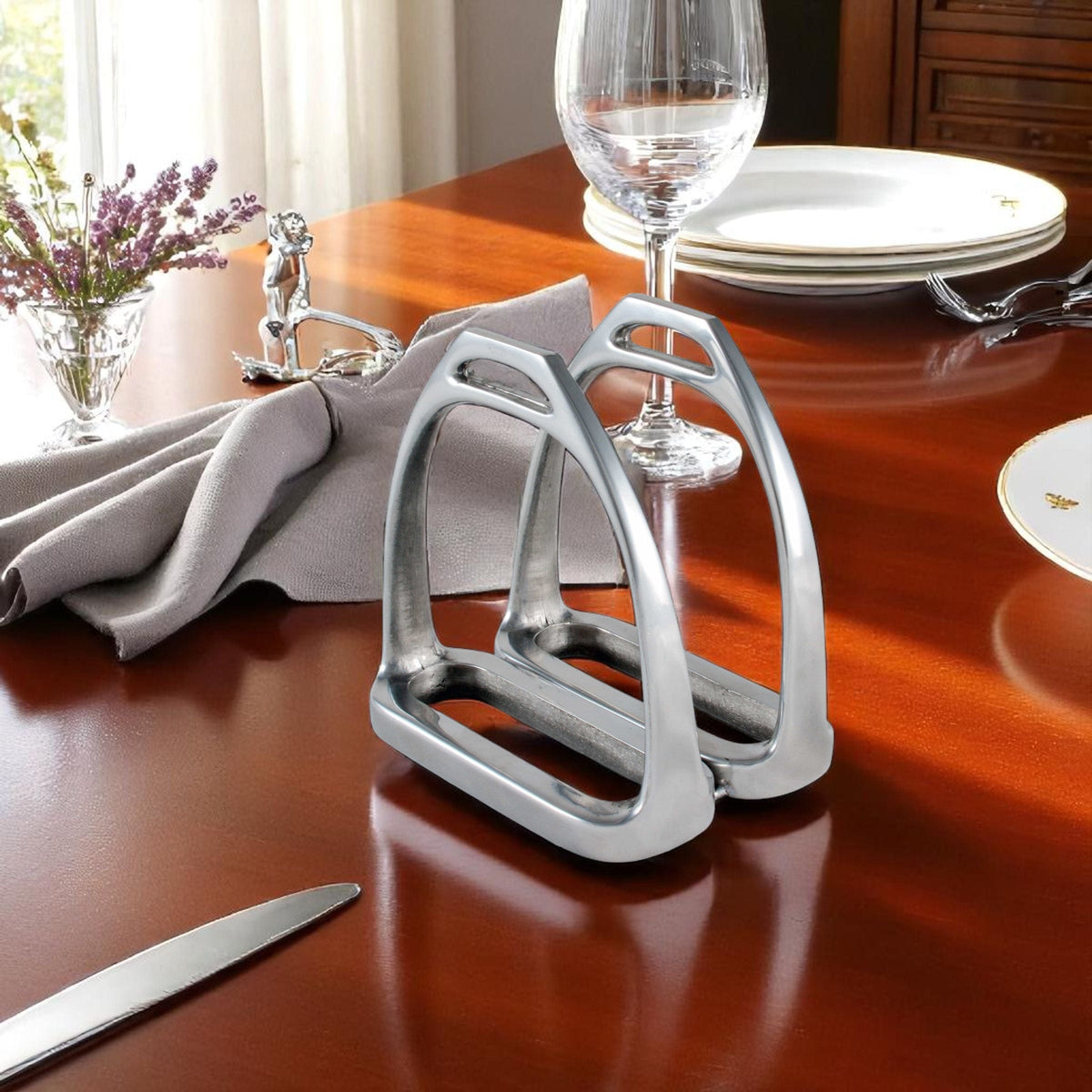 Arthur Court Equestrian Equestrian Stirrup Napkin Holder