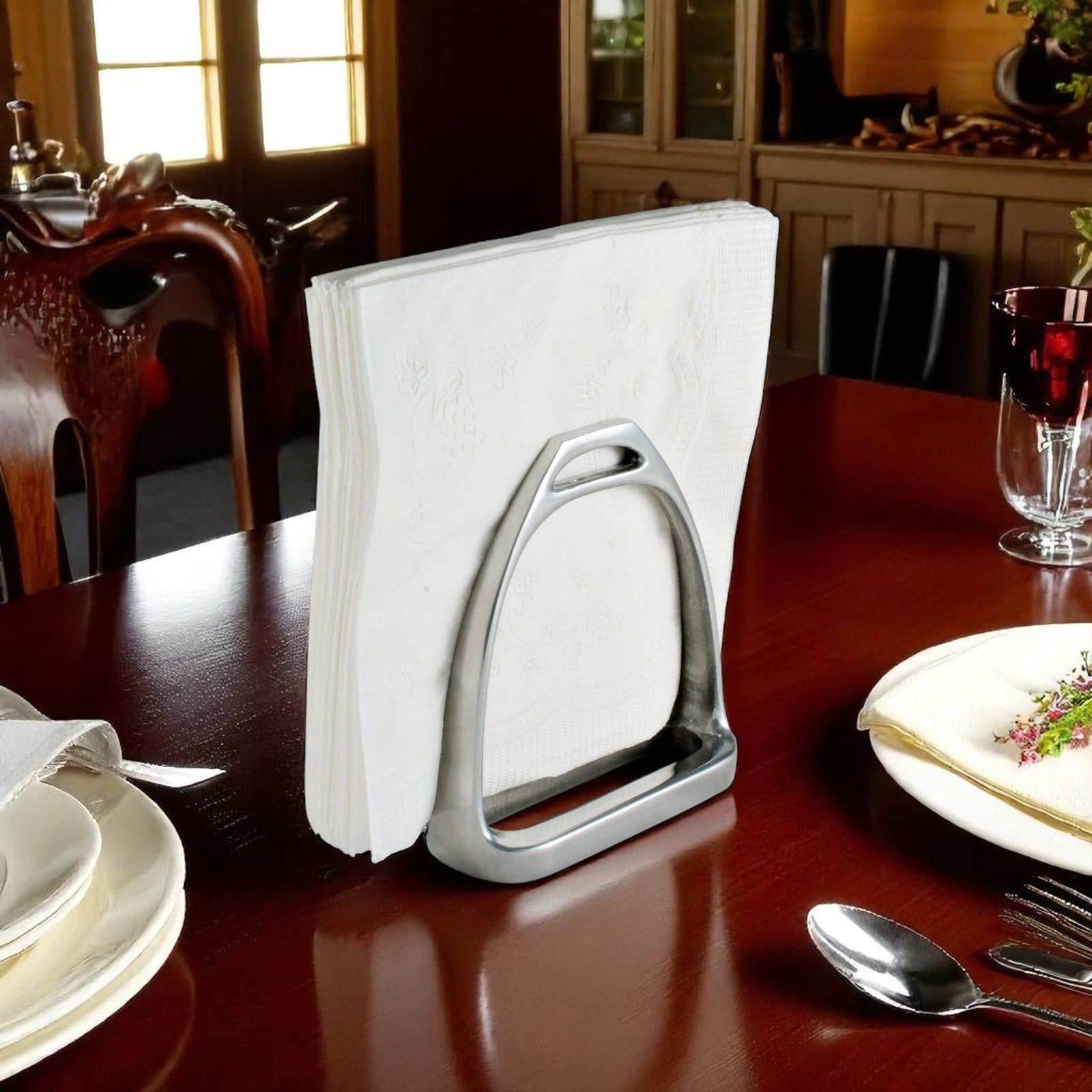 Arthur Court Equestrian Equestrian Stirrup Napkin Holder