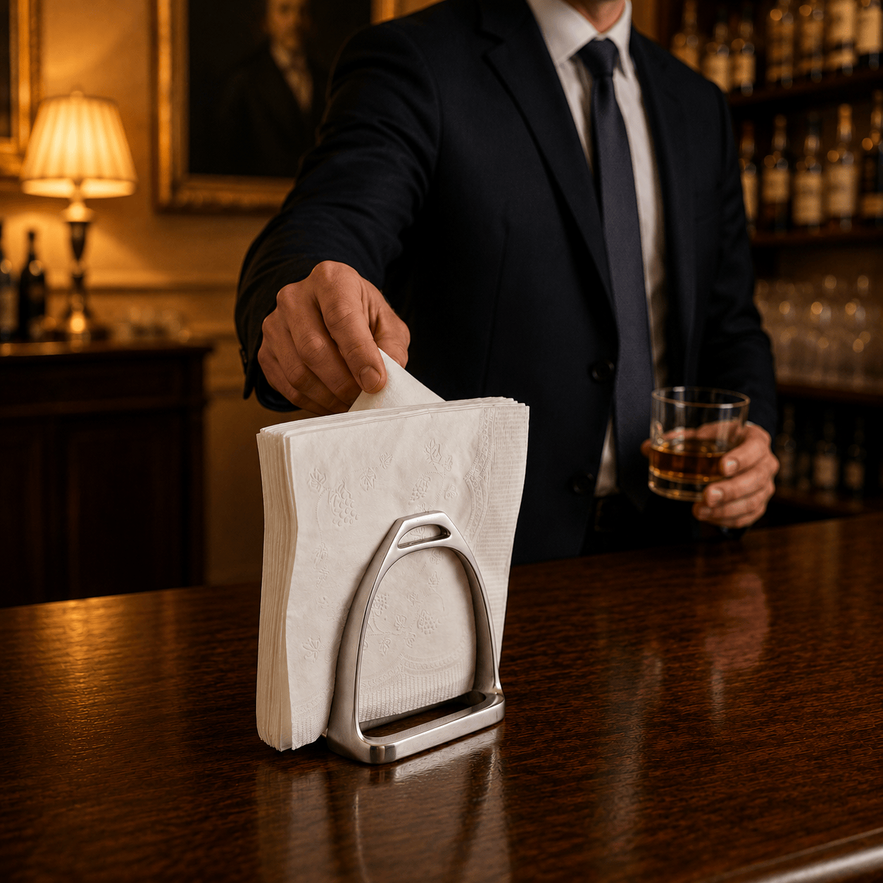 Arthur Court Equestrian Equestrian Stirrup Napkin Holder
