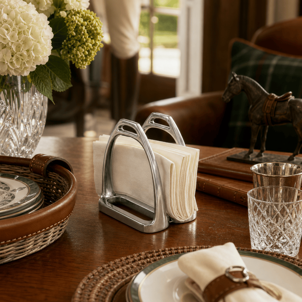 Arthur Court Equestrian Equestrian Stirrup Napkin Holder