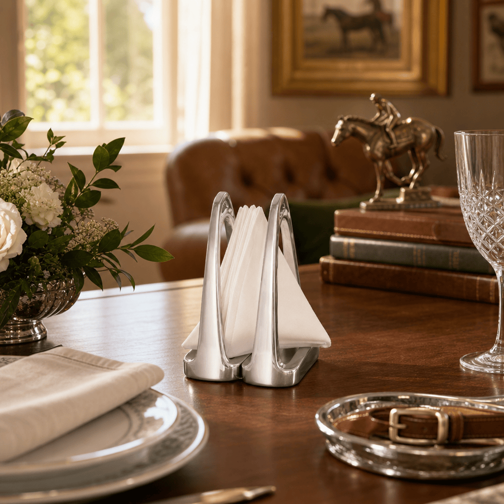 Arthur Court Equestrian Equestrian Stirrup Napkin Holder