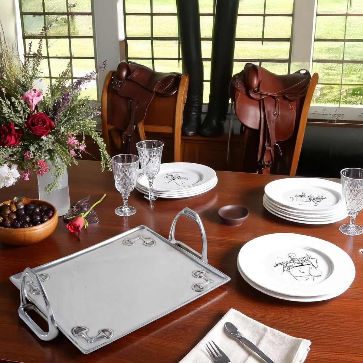 Arthur Court Equestrian Equestrian Stirrup Tray - Large