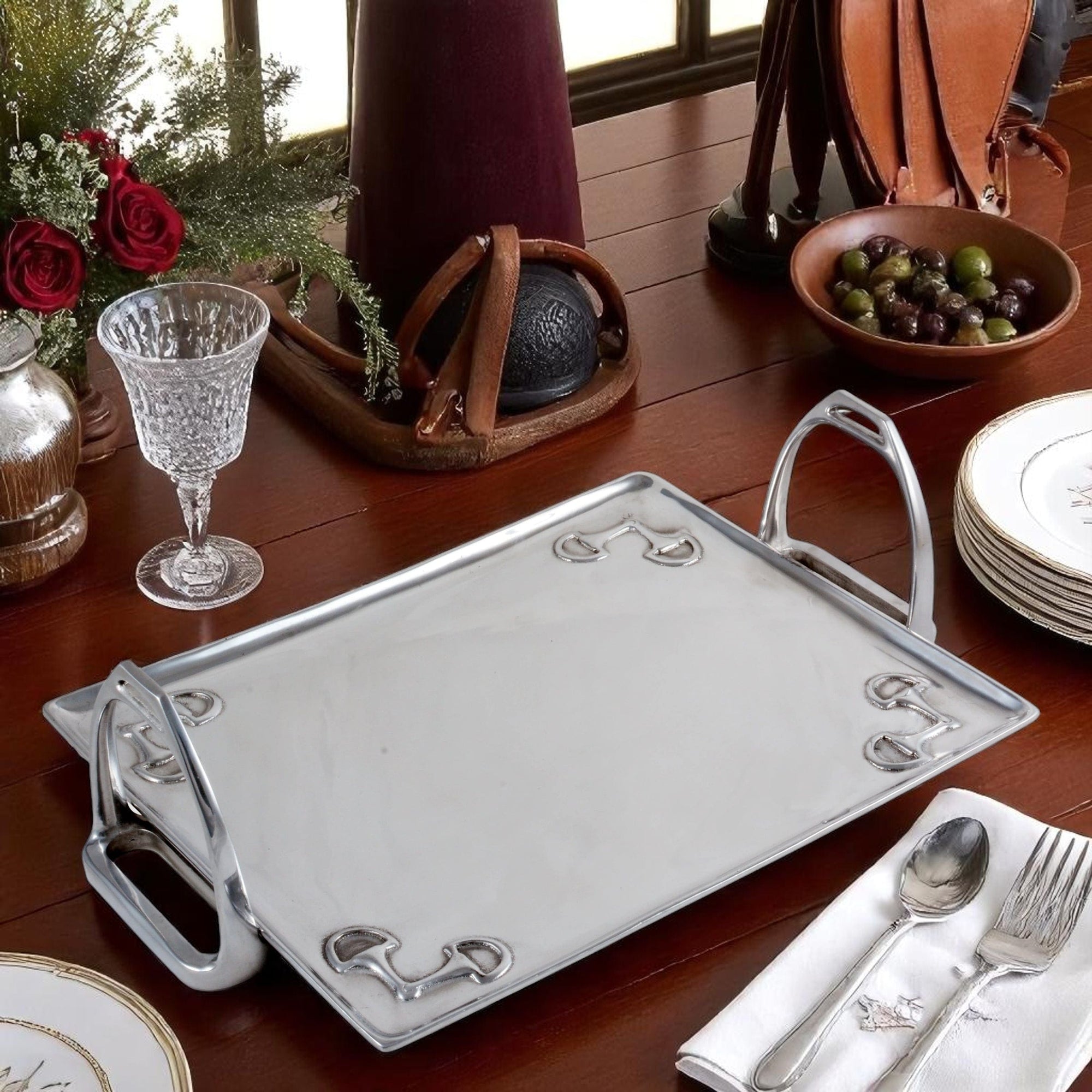 Arthur Court Equestrian Equestrian Stirrup Tray - Large