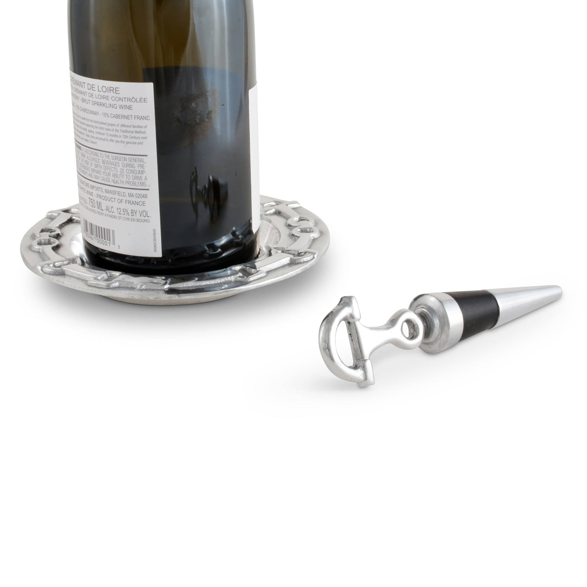 Arthur Court Equestrian Equestrian Wine Coaster and Stopper Set