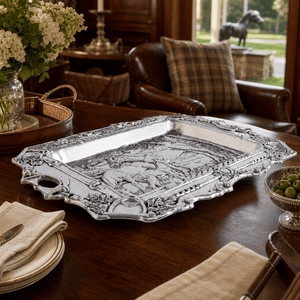 Arthur Court Equestrian Grazing Horses Parlor Tray