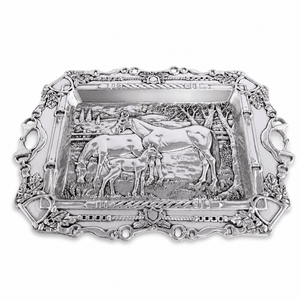 Arthur Court Equestrian Grazing Horses Parlor Tray