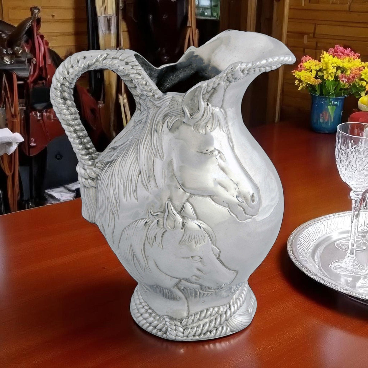 Arthur Court Equestrian Horse and Rope Pitcher