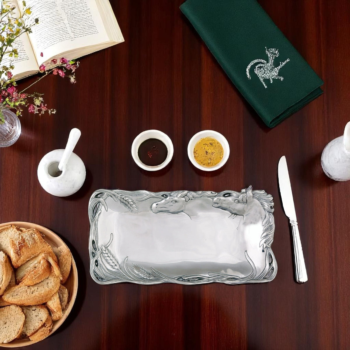 Arthur Court Equestrian Horse Bread Tray 6x12