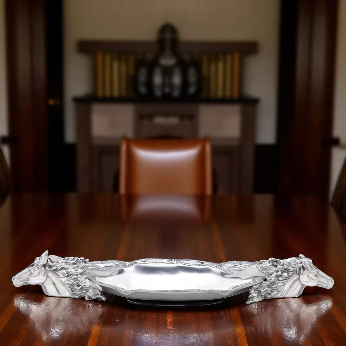 Arthur Court Equestrian Horse Centerpiece Tray