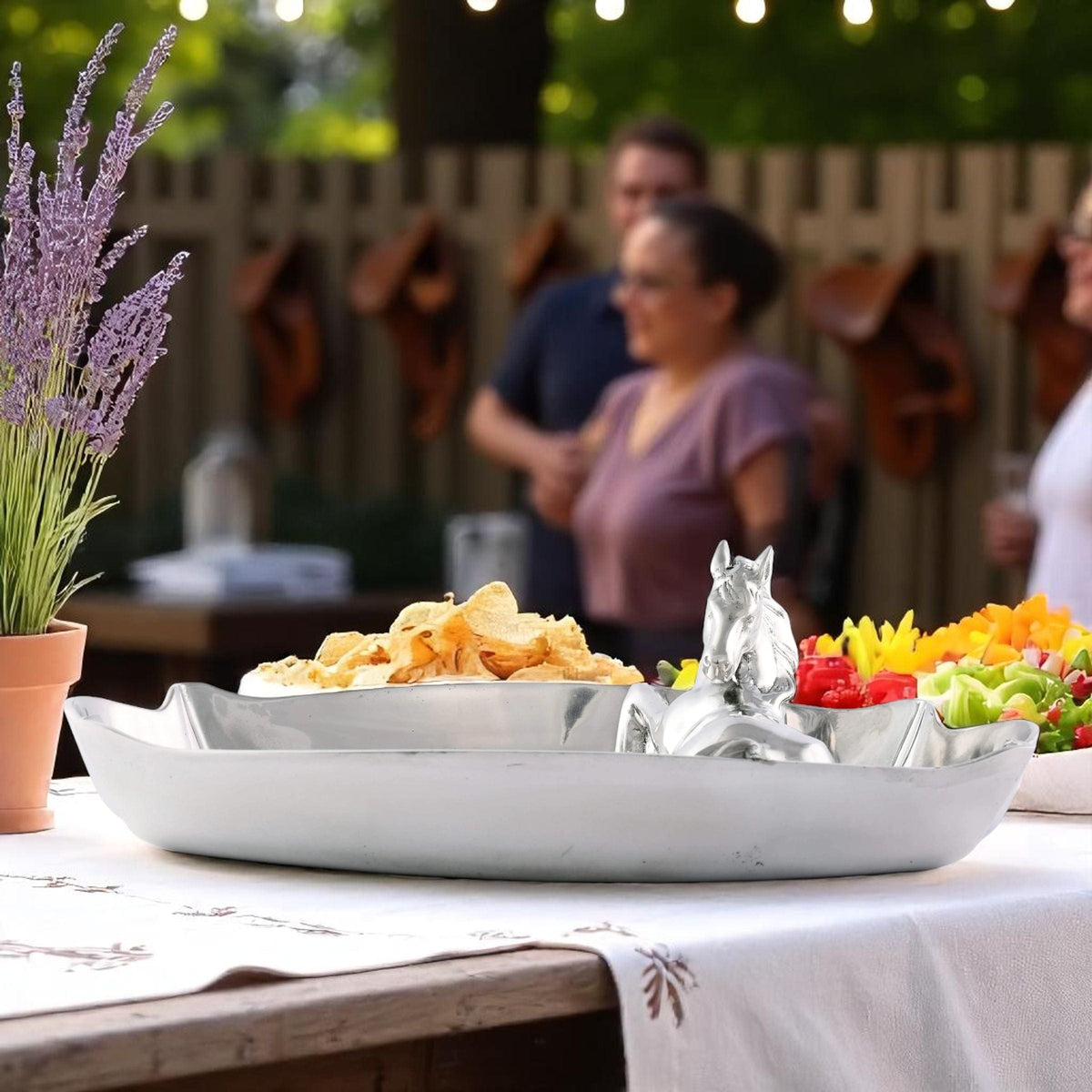 Arthur Court Equestrian Horse Figural Chip and Dip