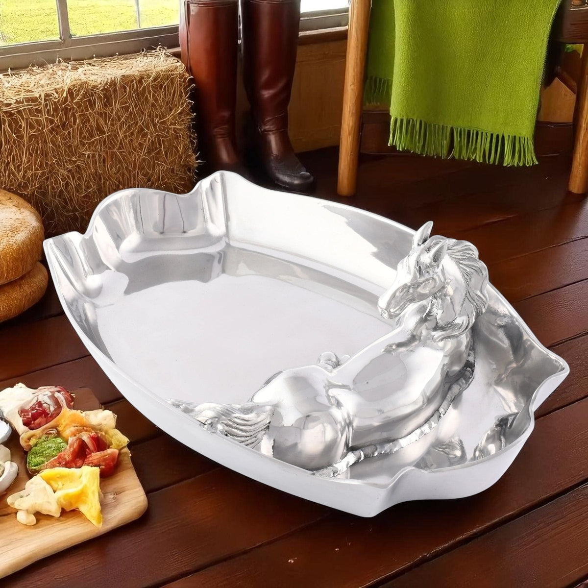 Arthur Court Equestrian Horse Figural Chip and Dip