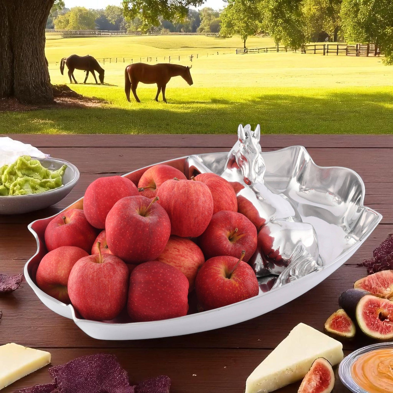 Arthur Court Equestrian Horse Figural Chip and Dip