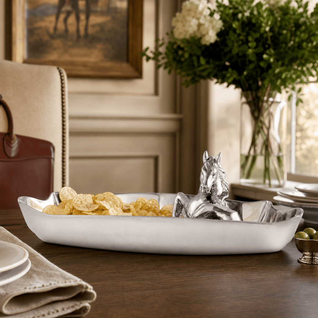 Arthur Court Equestrian Horse Figural Chip and Dip