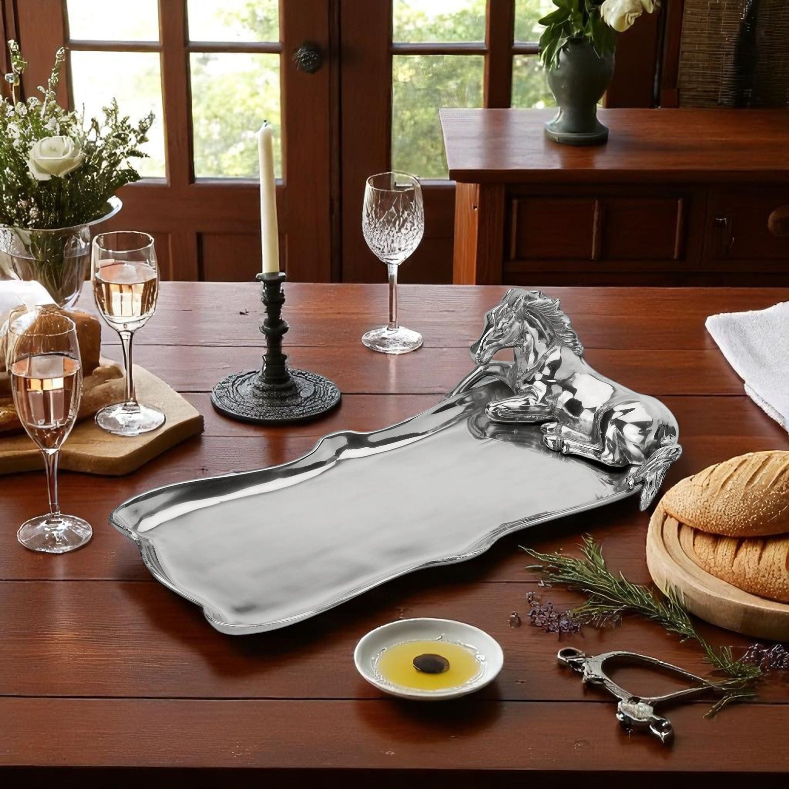 Arthur Court Equestrian Horse Figural Oblong Tray