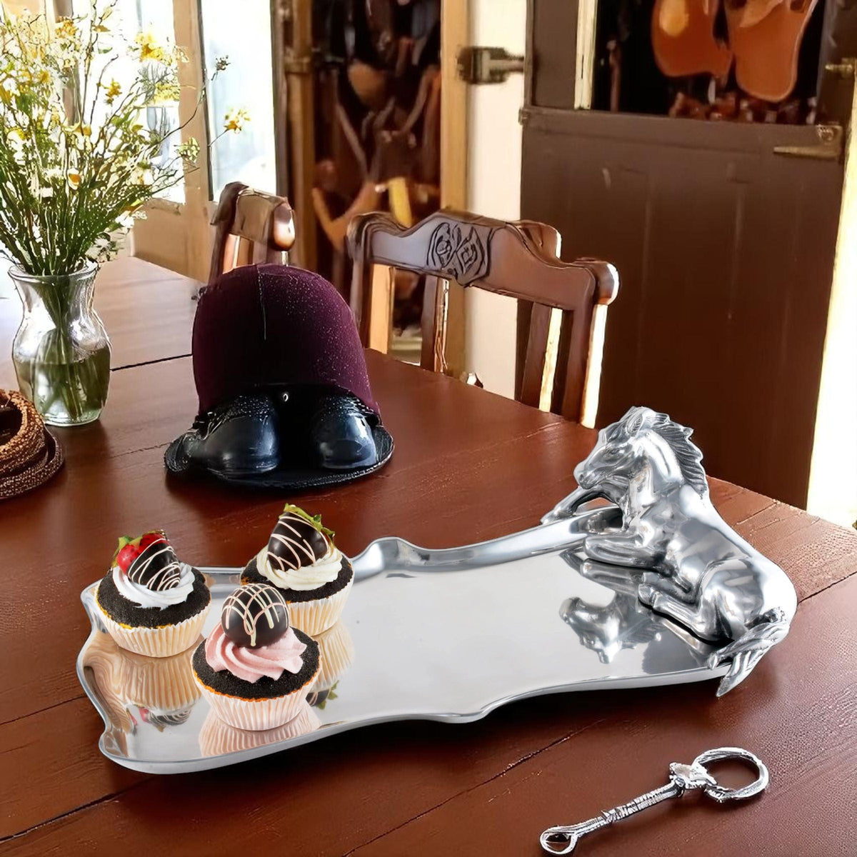 Arthur Court Equestrian Horse Figural Platter