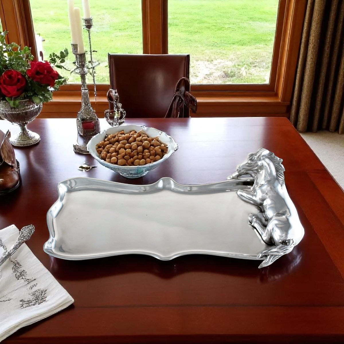 Arthur Court Equestrian Horse Figural Platter