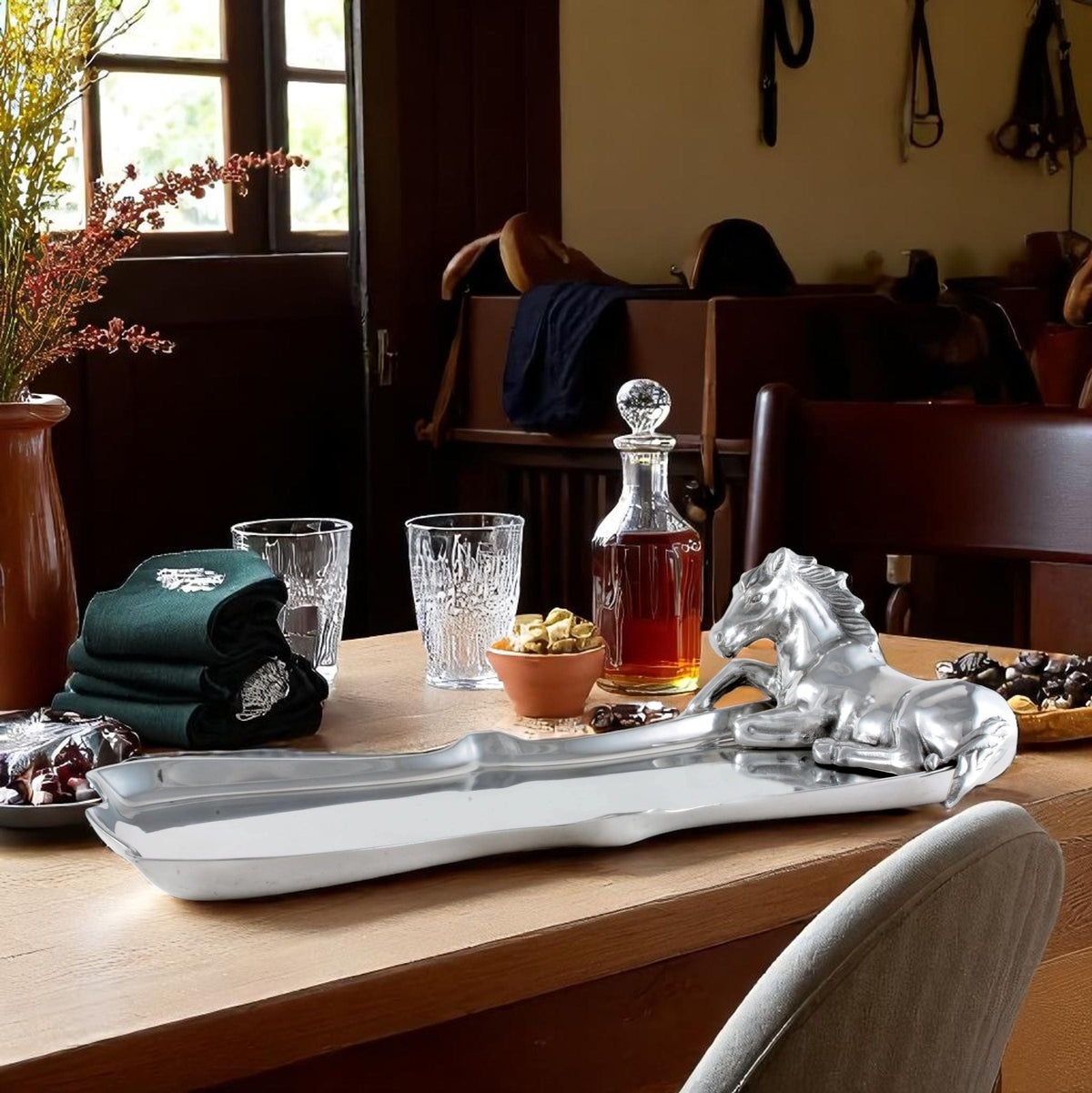 Arthur Court Equestrian Horse Figural Platter