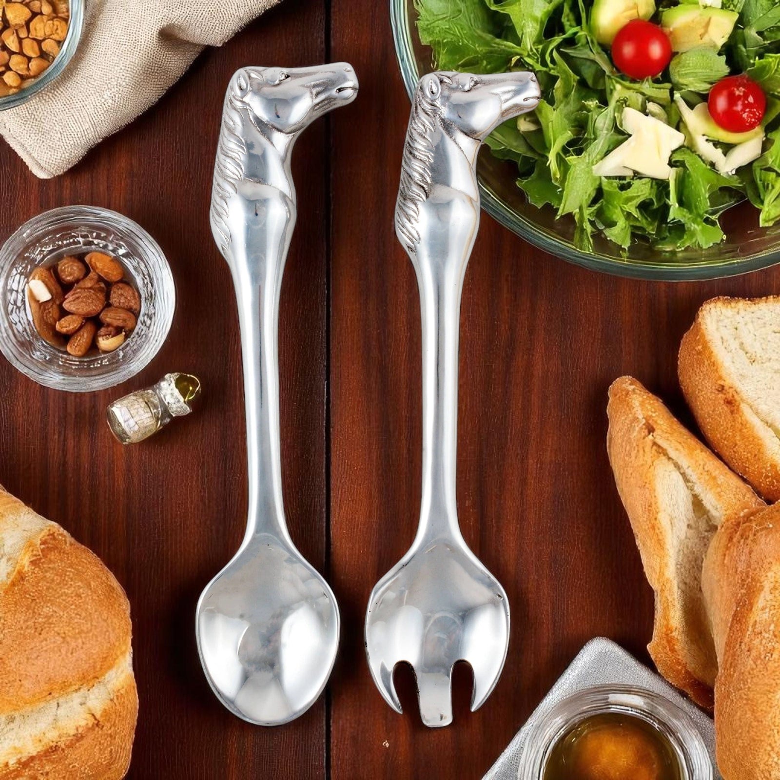 Arthur Court Equestrian Horse Figural Serving Set-Set/2