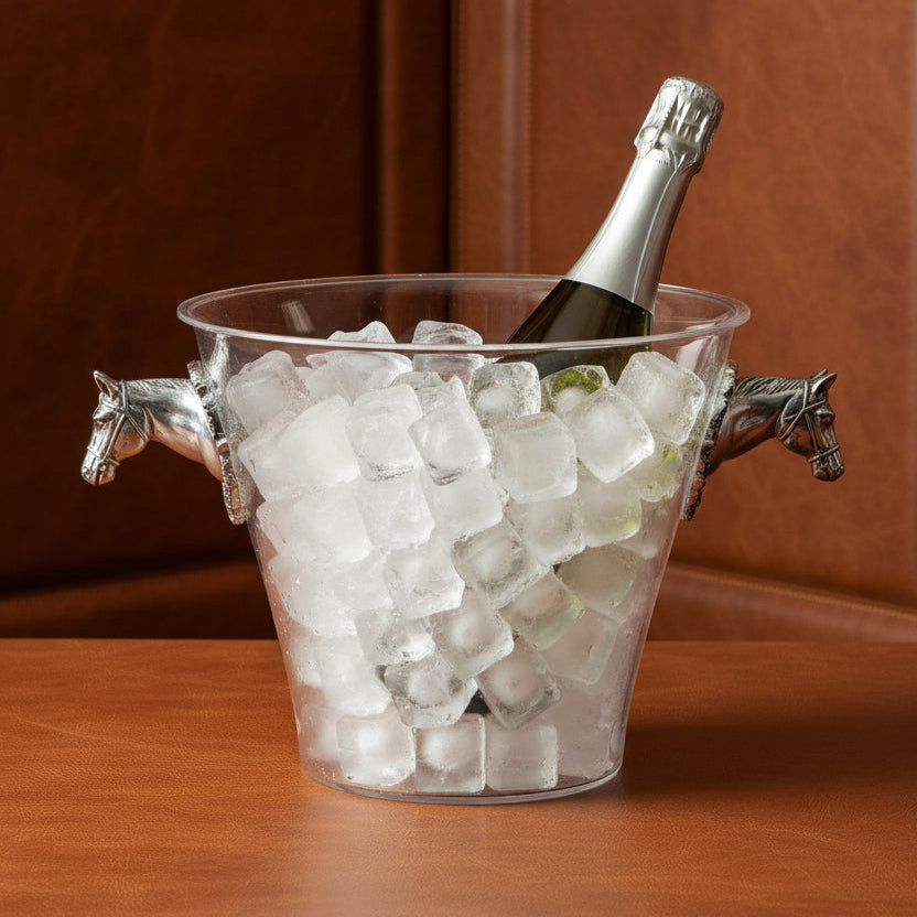 Arthur Court Equestrian Horse Head Handle Acrylic Ice Bucket