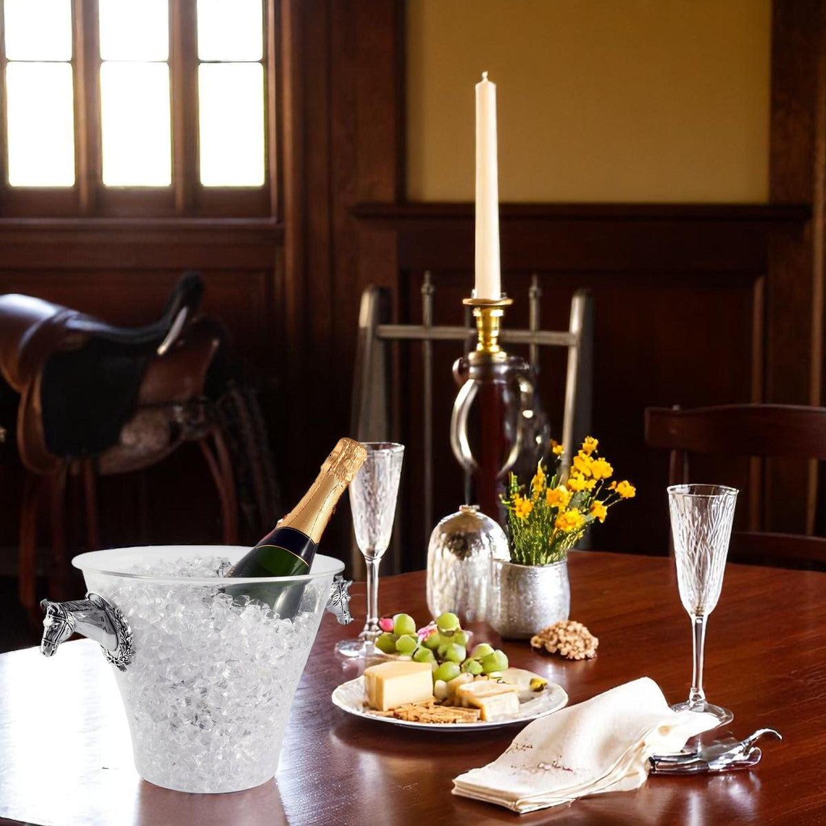 Arthur Court Equestrian Horse Head Handle Acrylic Ice Bucket