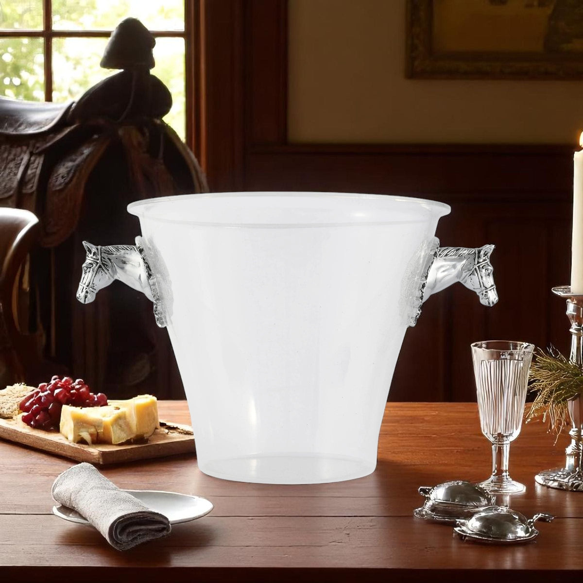 Arthur Court Equestrian Horse Head Handle Acrylic Ice Bucket