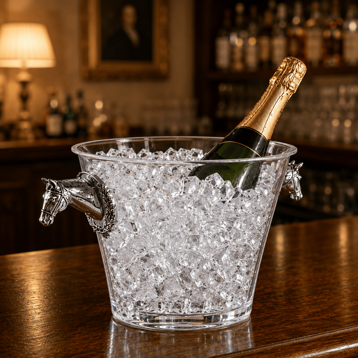Arthur Court Equestrian Horse Head Handle Acrylic Ice Bucket