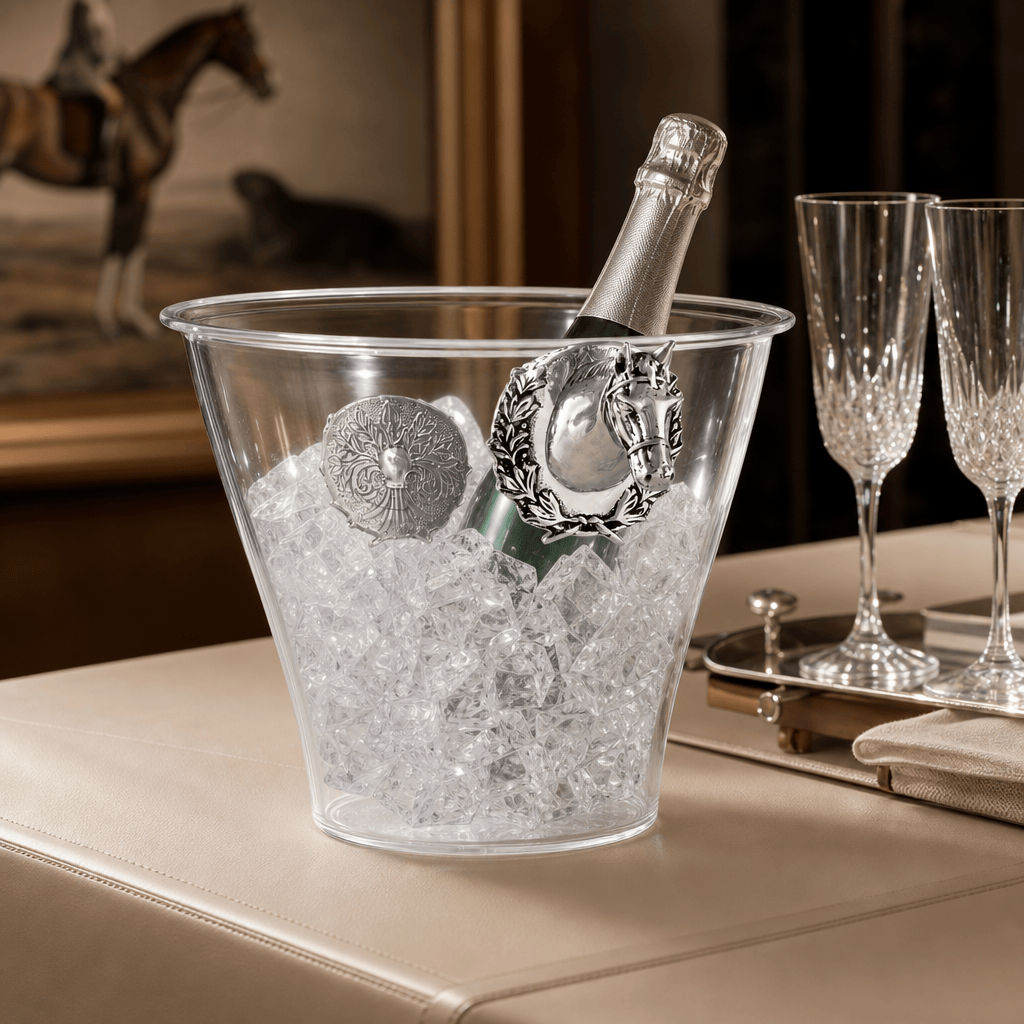 Arthur Court Equestrian Horse Head Handle Acrylic Ice Bucket