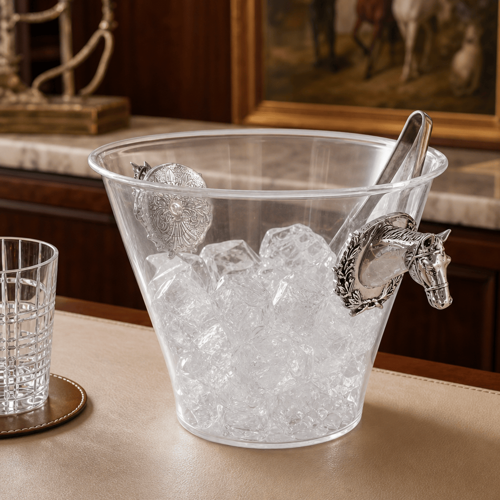 Arthur Court Equestrian Horse Head Handle Acrylic Ice Bucket