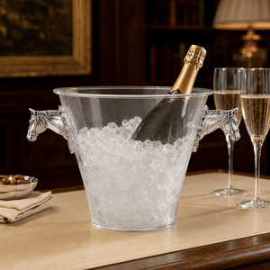 Arthur Court Equestrian Horse Head Handle Acrylic Ice Bucket