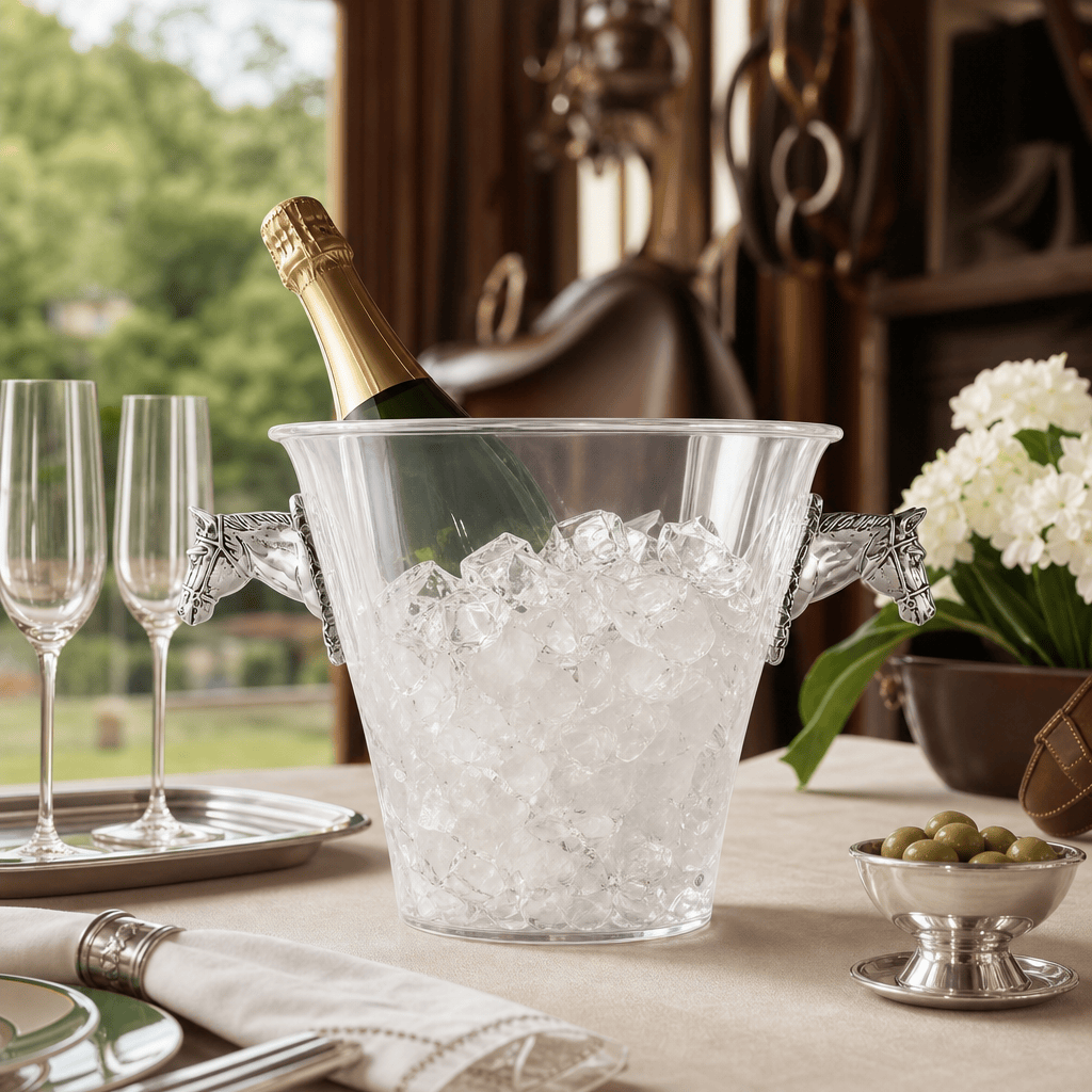 Arthur Court Equestrian Horse Head Handle Acrylic Ice Bucket