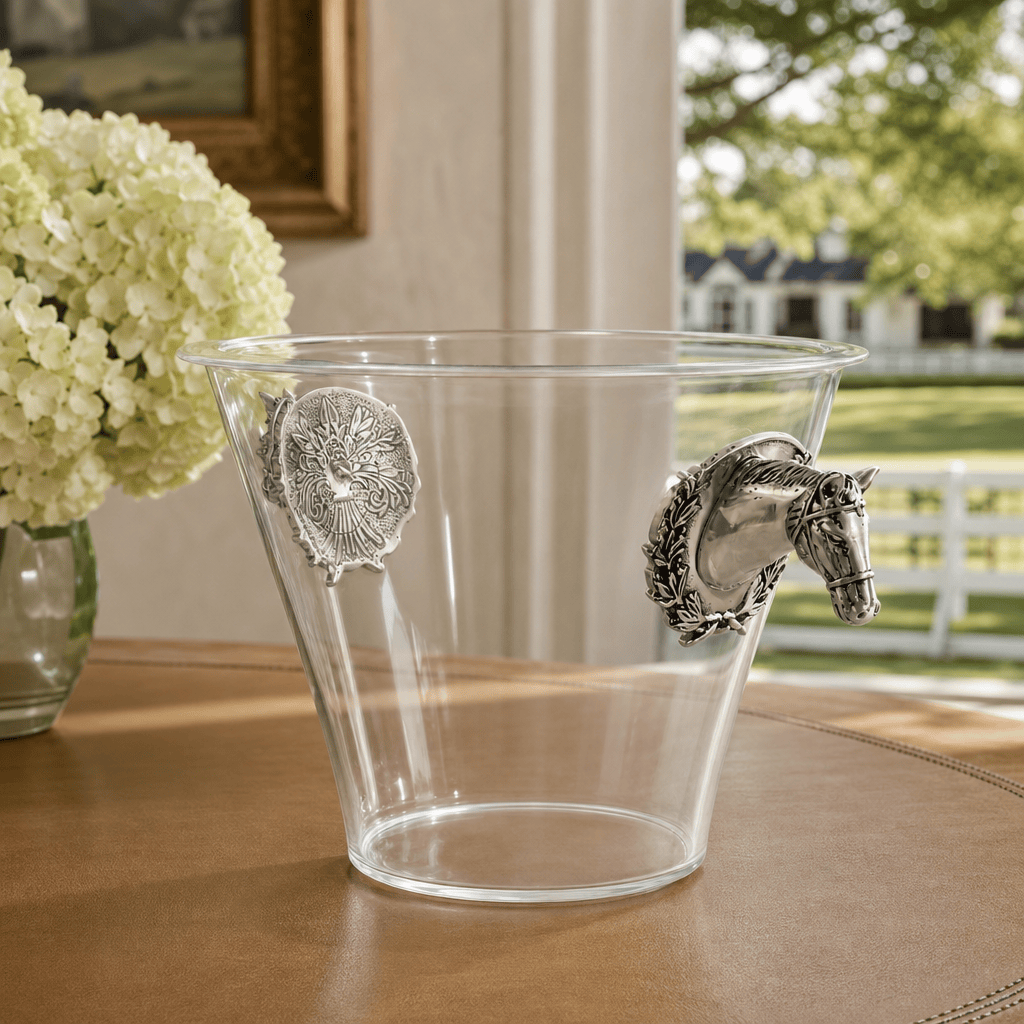 Arthur Court Equestrian Horse Head Handle Acrylic Ice Bucket