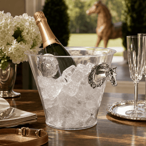 Arthur Court Equestrian Horse Head Handle Acrylic Ice Bucket