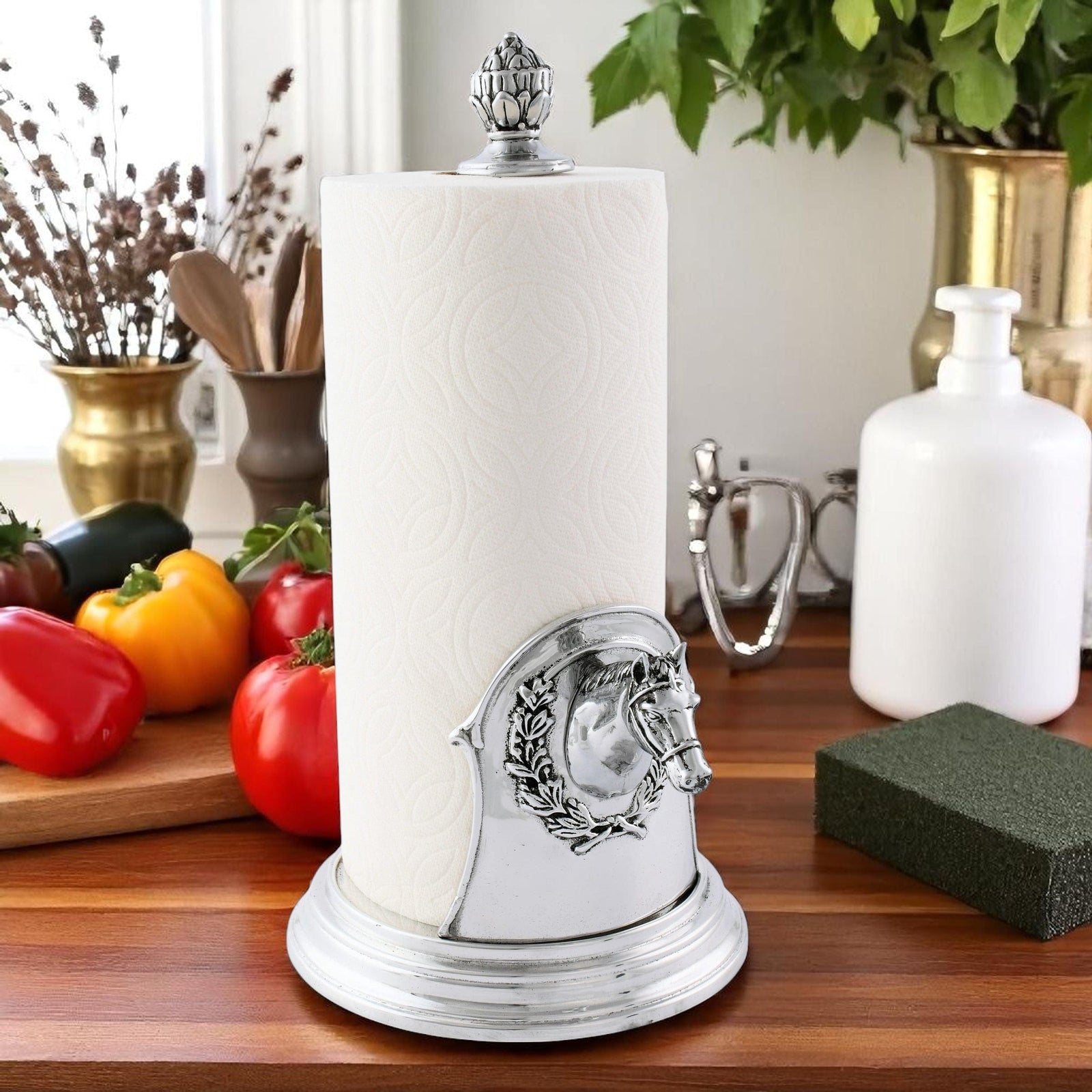 Arthur Court Equestrian Horse Head Paper Towel Holder