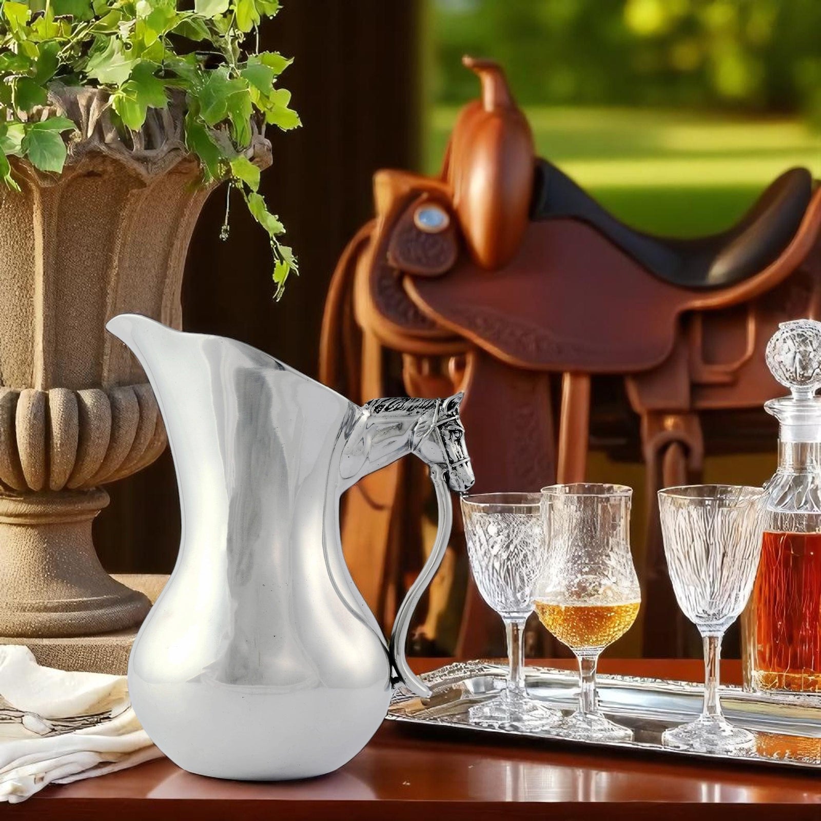 Arthur Court Equestrian Horse Head Pitcher