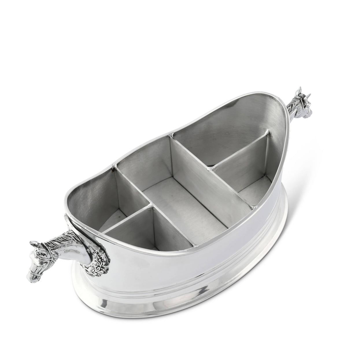 Arthur Court Equestrian Horse Head Silverware Caddy