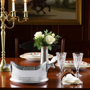Arthur Court Equestrian Horse Head Silverware Caddy
