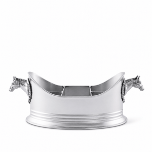 Arthur Court Equestrian Horse Head Silverware Caddy