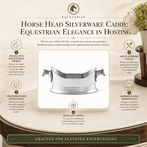 Arthur Court Equestrian Horse Head Silverware Caddy