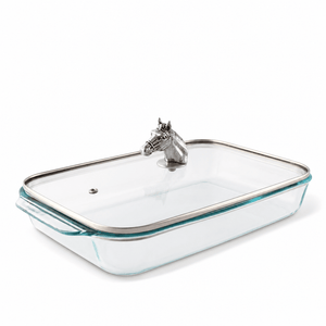 Arthur Court Equestrian Horse Head with Pyrex 3 quart Baking Dish