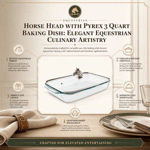 Arthur Court Equestrian Horse Head with Pyrex 3 quart Baking Dish