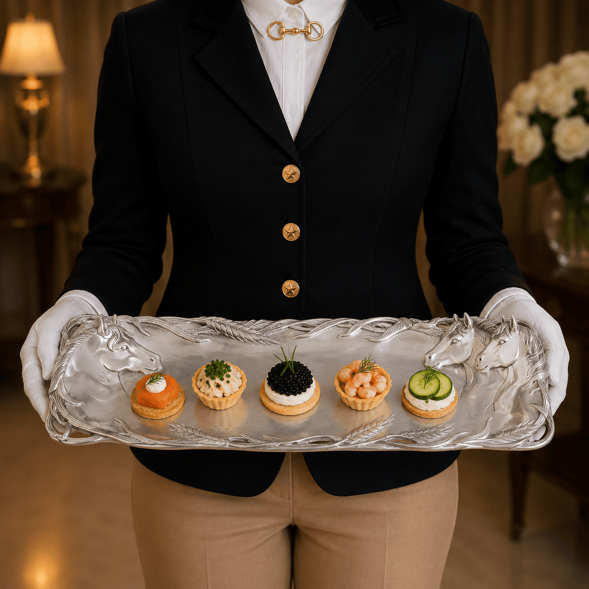 Arthur Court Equestrian Horse Oblong Tray