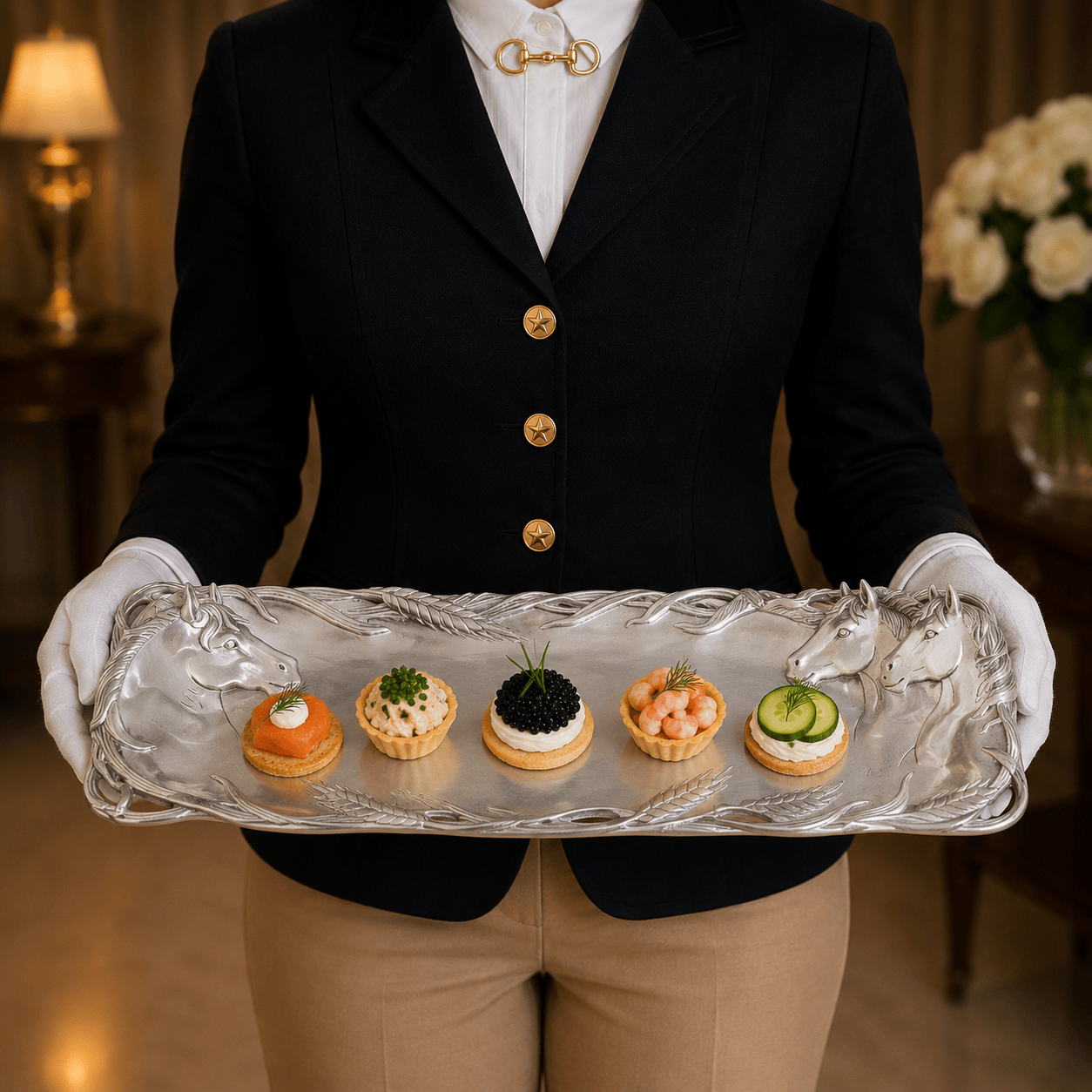 Arthur Court Equestrian Horse Oblong Tray