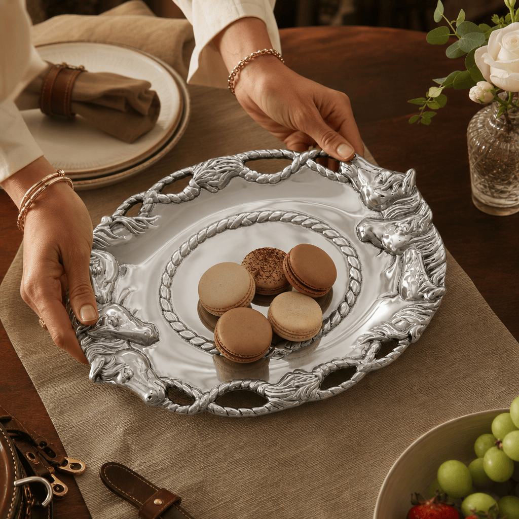 Arthur Court Equestrian Horse Oval Tray